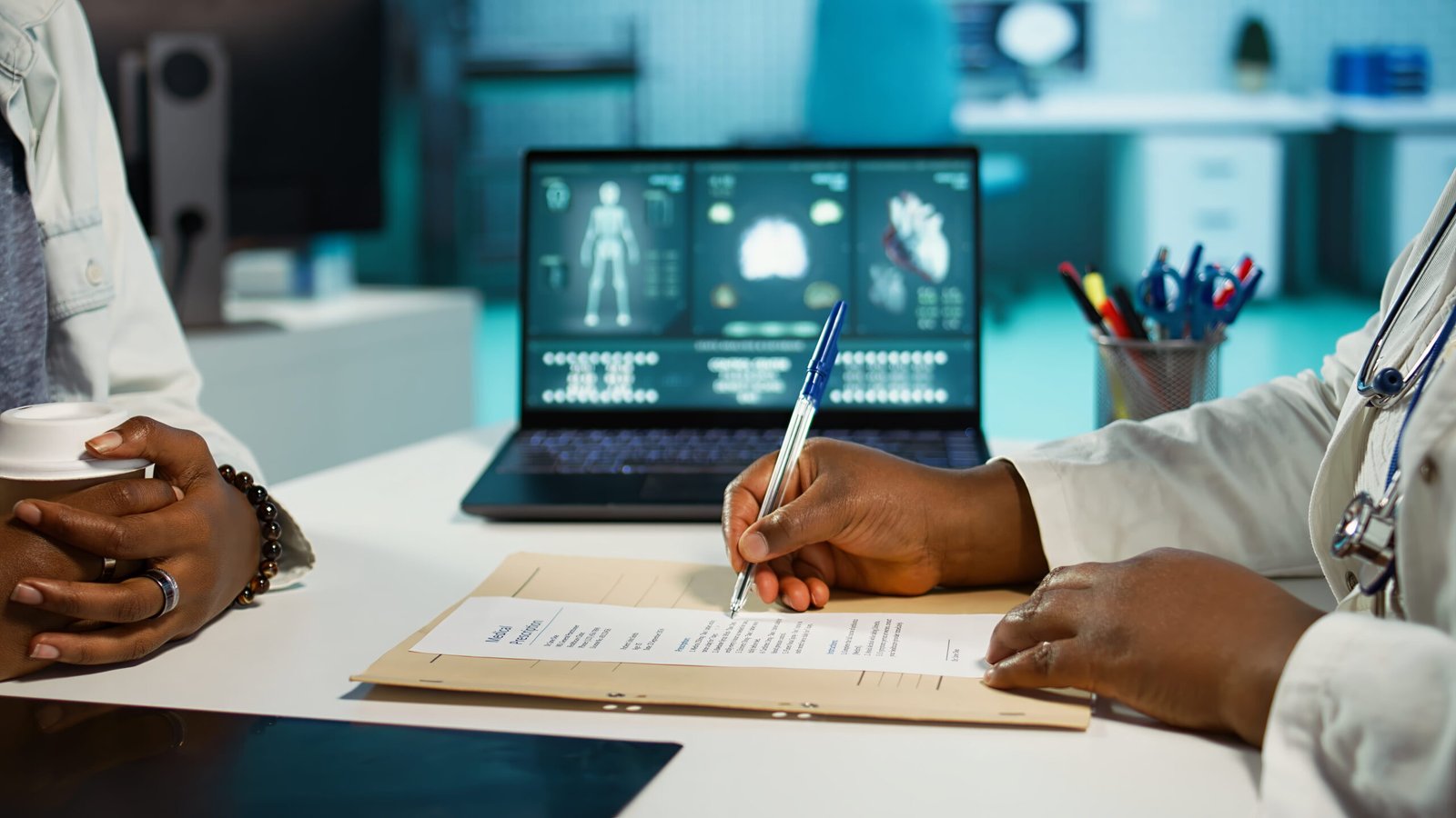 physician-signing-prescription-paper-provide-antibiotics-young-girl(1)